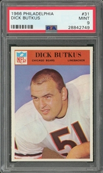 1966 Philadelphia #31 Dick Butkus Rookie Card – PSA MINT 9